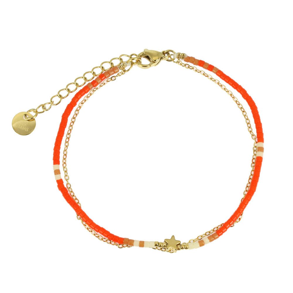 Bracelet acier Annie orange - Les Cleias