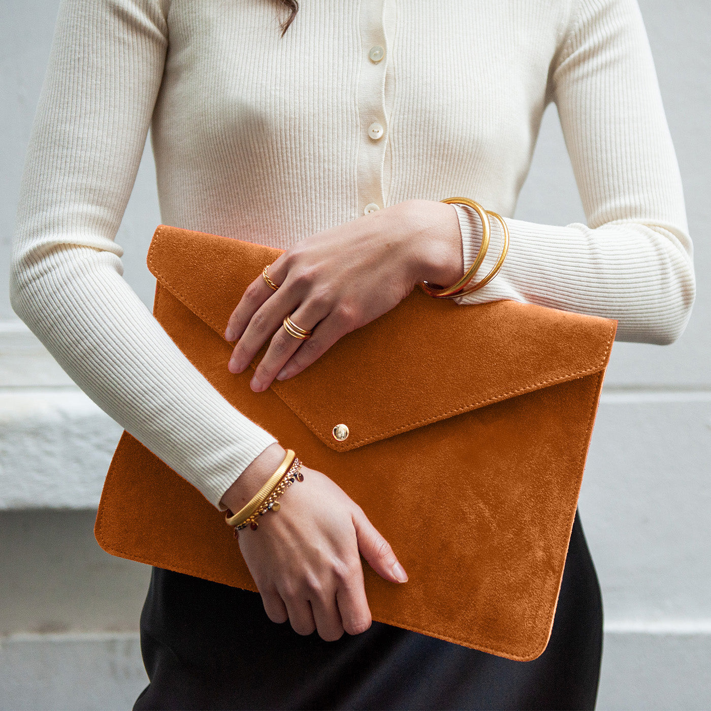 Pochette d’ordinateur Balthazar en Daim