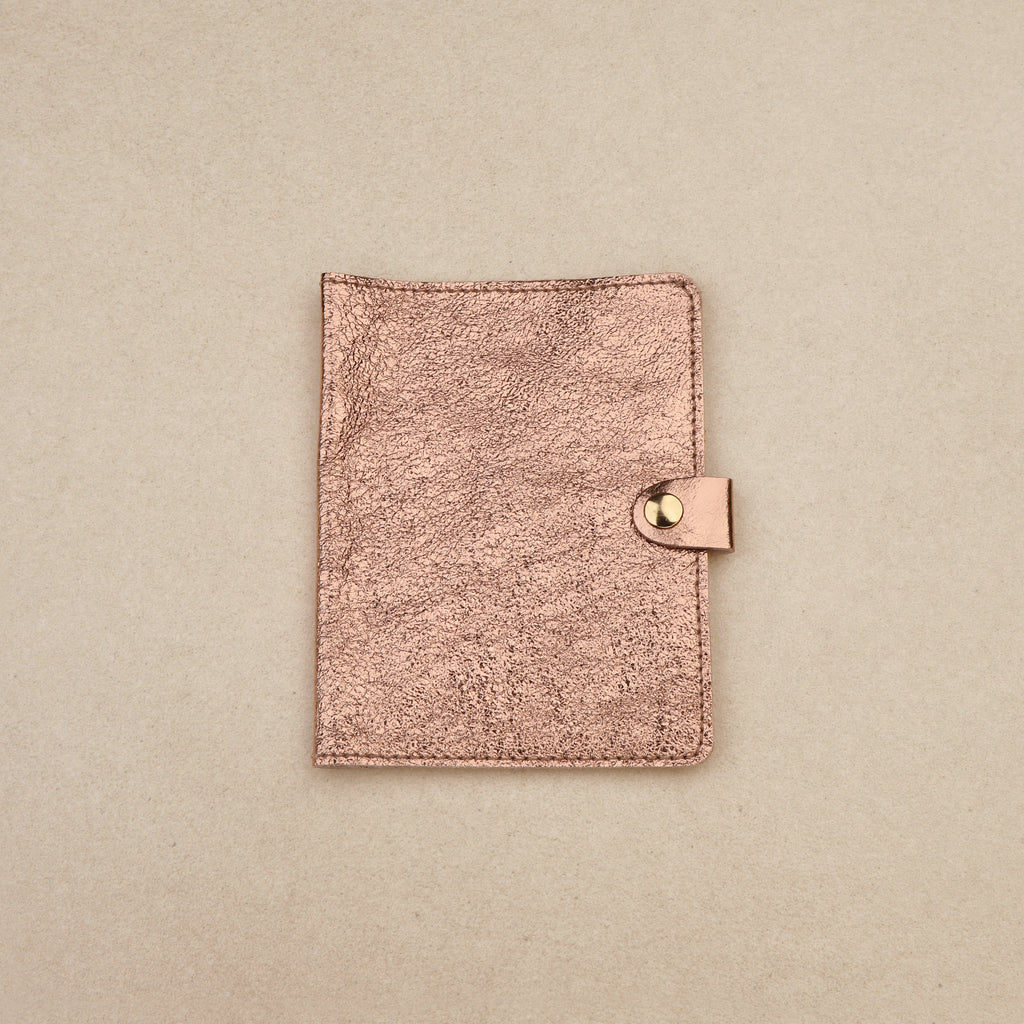 Protège Passeport / Carnet Vith Pression Rose Doré