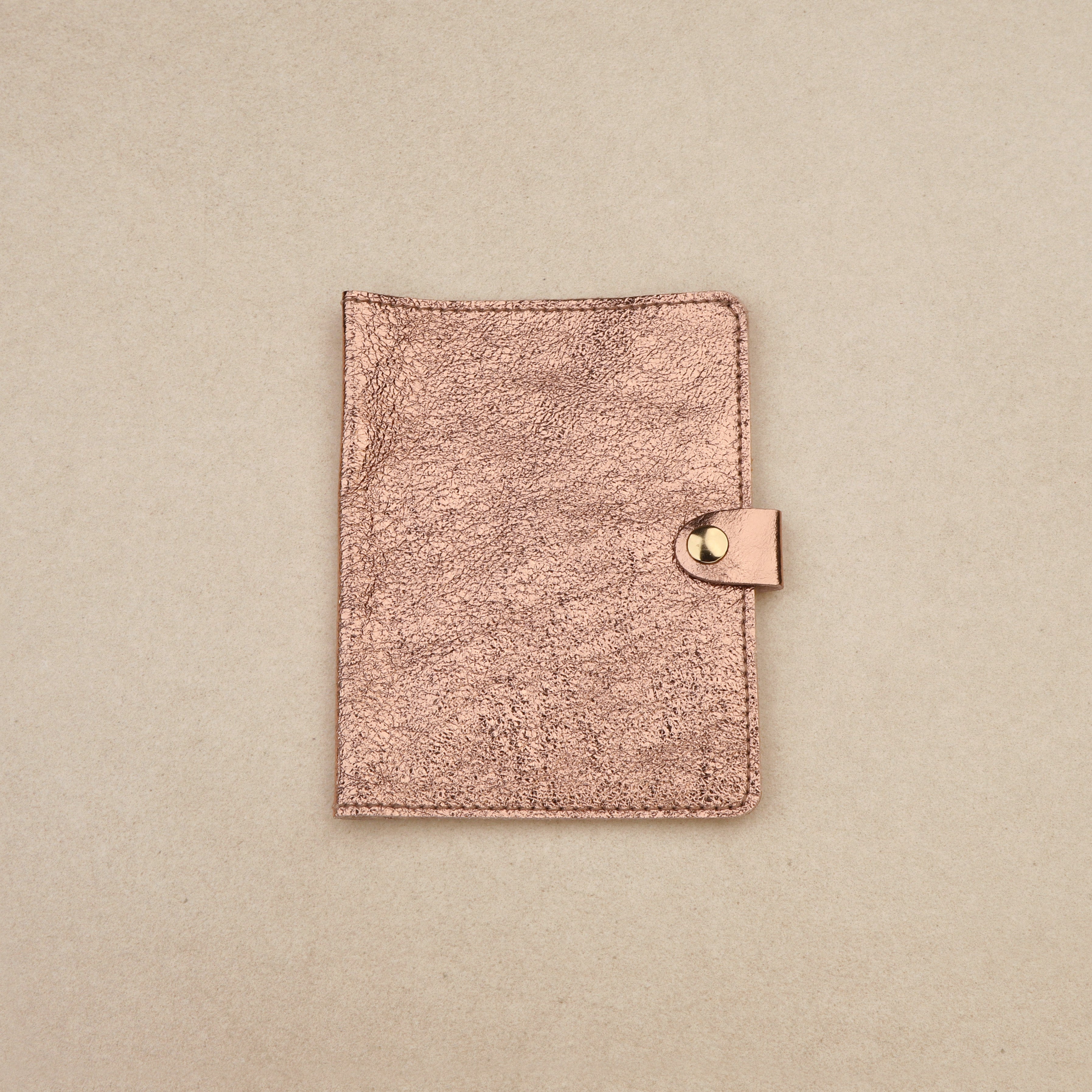 Protège Passeport / Carnet Vith Pression Rose Doré