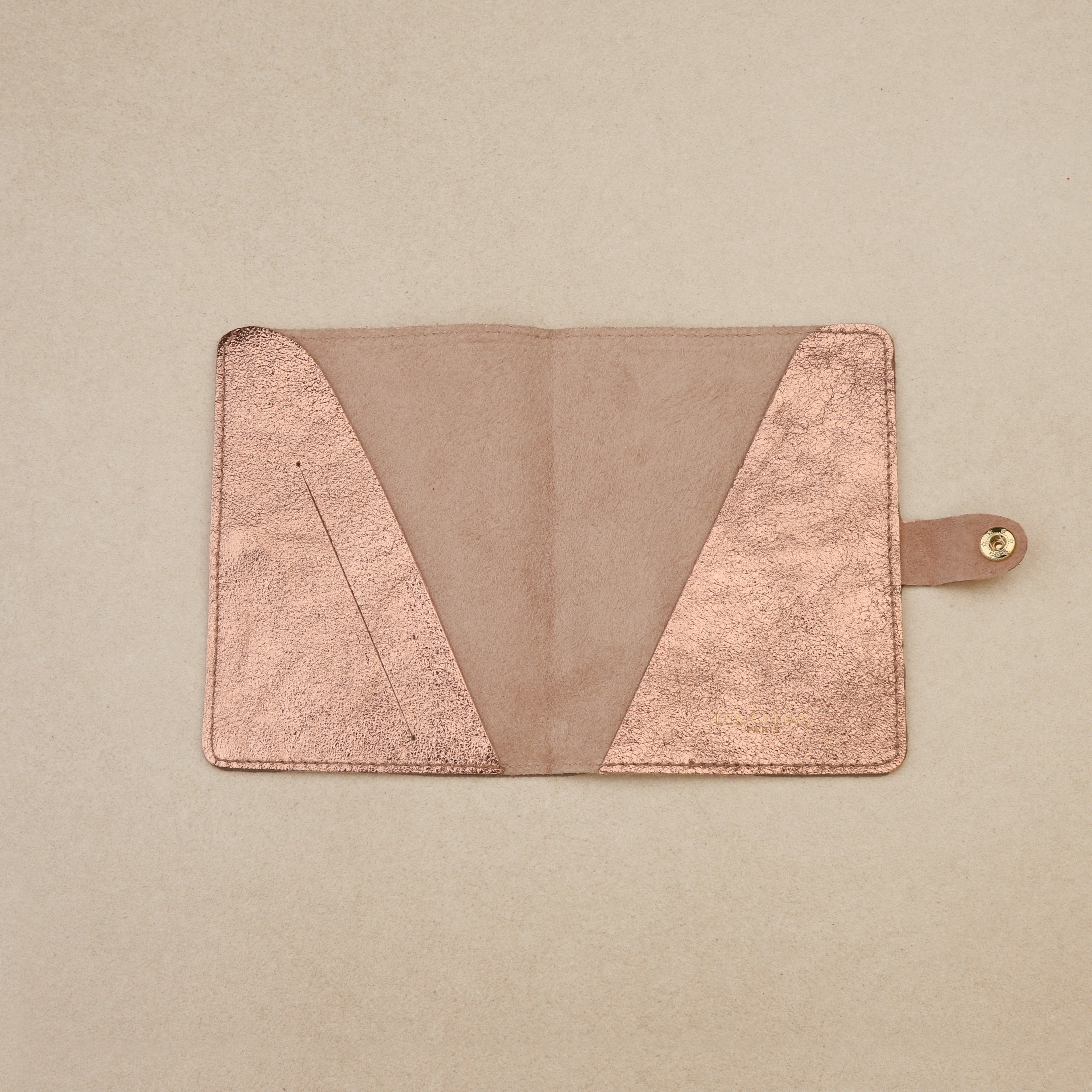 Protège Passeport / Carnet Vith Pression Rose Doré