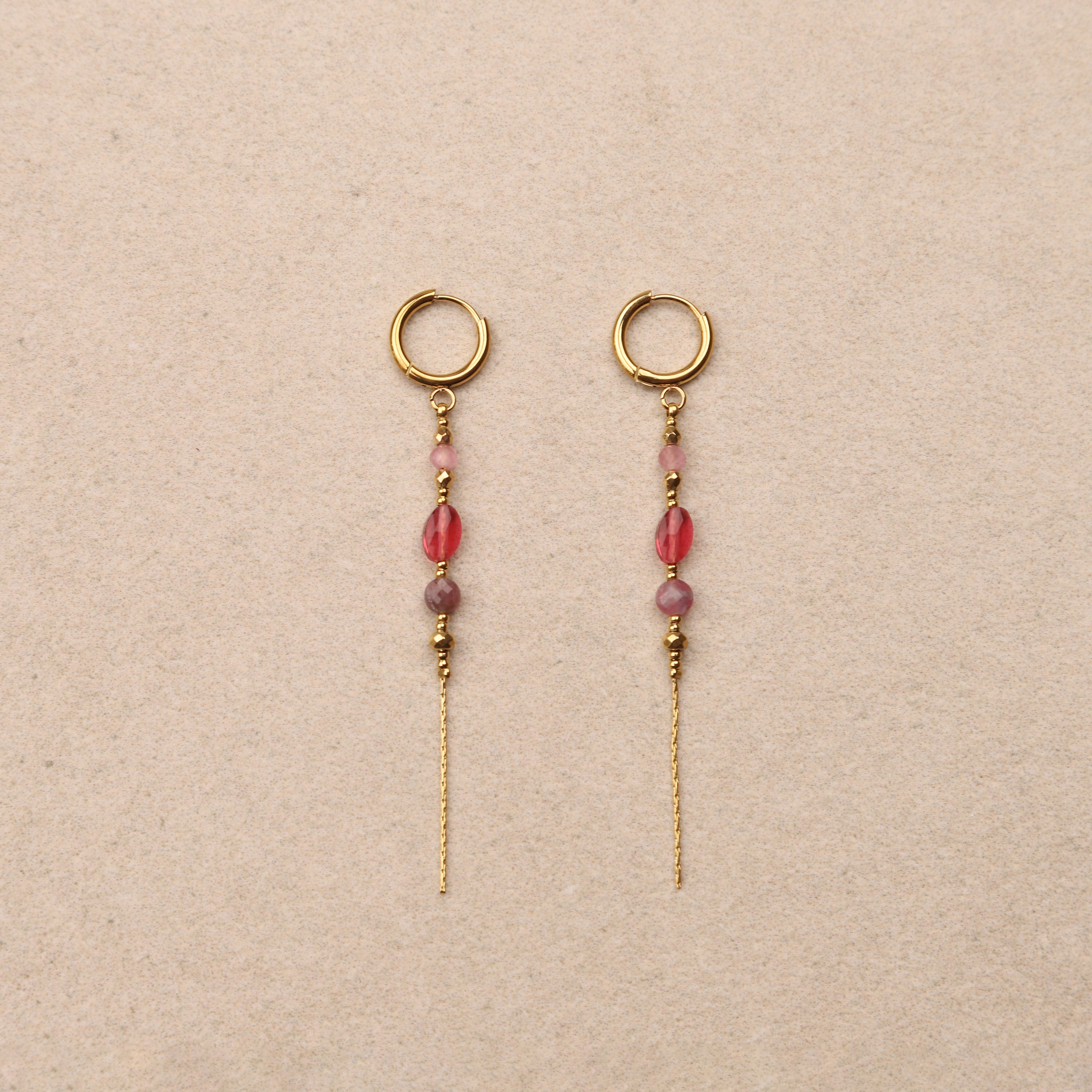 Boucles d'oreilles Philomène Rose