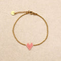 Bracelet cœur perlé Rose