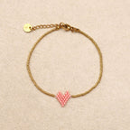 Bracelet cœur perlé Rose