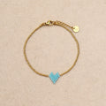 Bracelet cœur perlé Turquoise