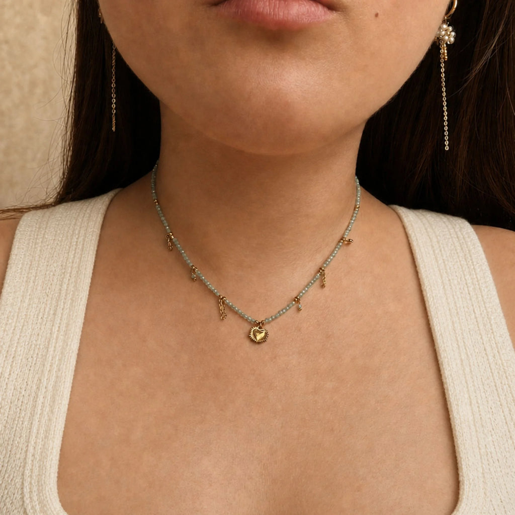 Collier Ysalie Vert d'eau