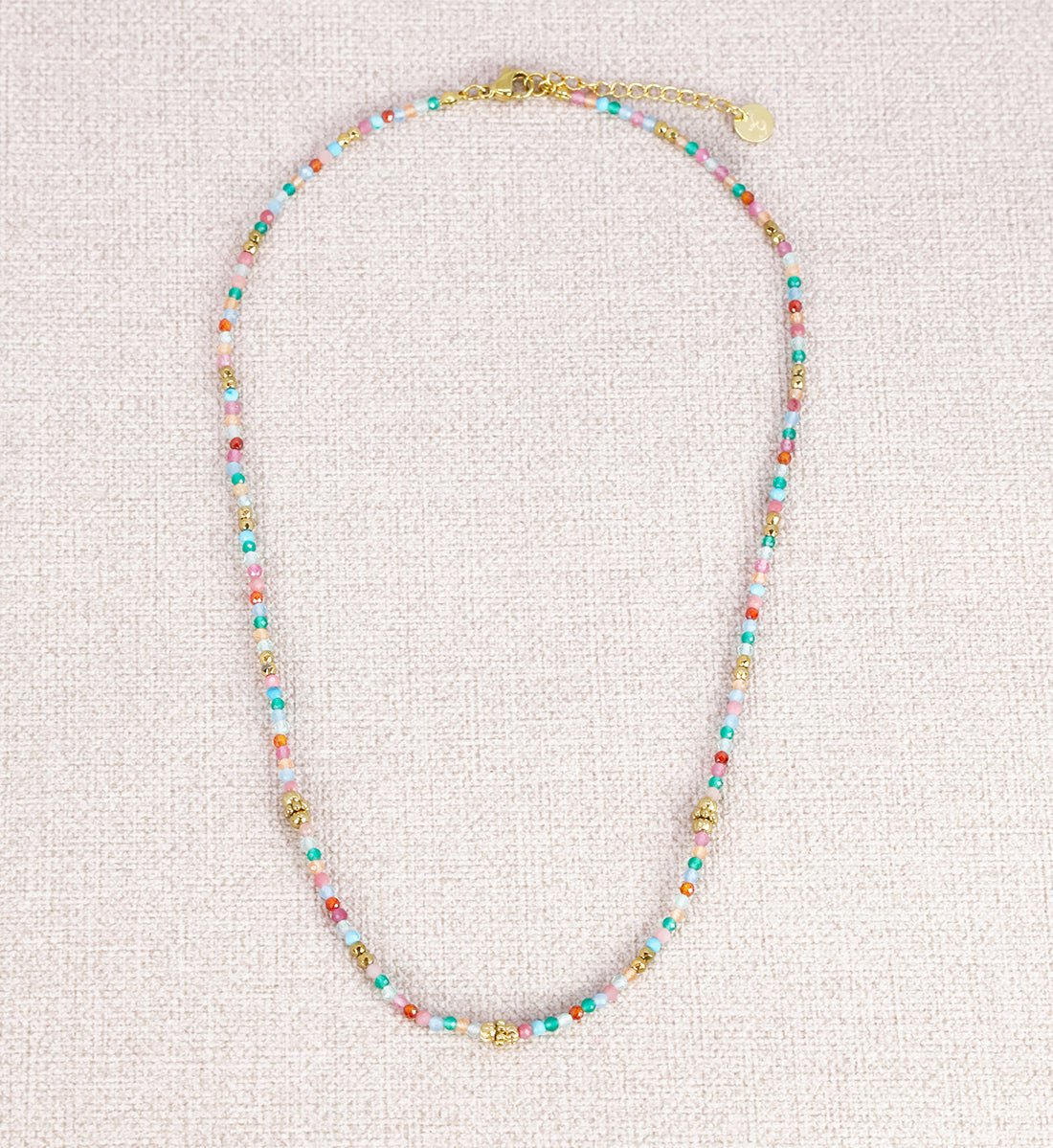 Collier Tiya en acier et pierre - Les Cleias