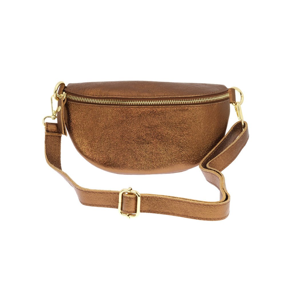 Pochette zippée S en Cuir Vachette irisé fabriqué en Italie Pochette zippée S en Cuir Vachette irisé fabriqué en Italie