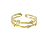 Bague plaqué or zircon - Les Cleias