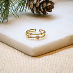 Bague plaqué or zircon - Les Cleias