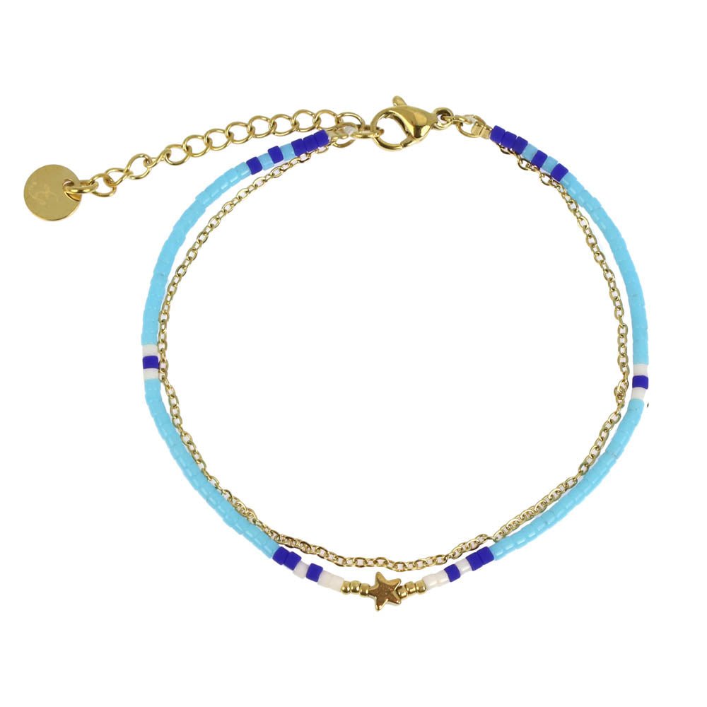 Bracelet acier Annie bleu - Les Cleias