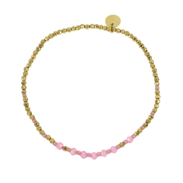 Bracelet acier Perléa rose - Les Cleias