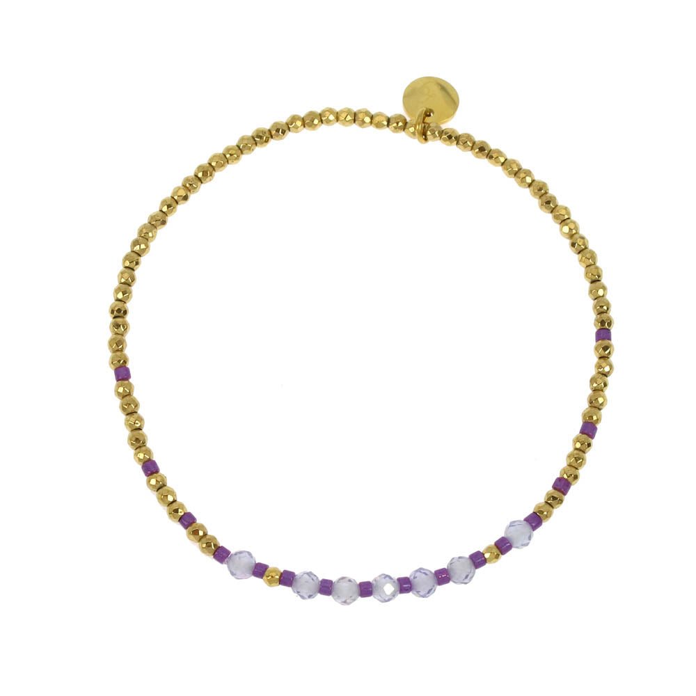 Bracelet acier Perléa violet - Les Cleias